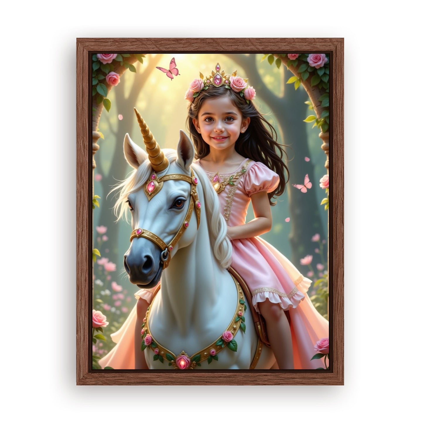Make Your 12x16 Inches 'The Enchanted Unicorn Princess ' Canvas Even More Special, Add a Beautiful Premium Frame & Make It Truly Gift-Ready!