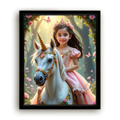 Make Your 10x08 Inches 'The Enchanted Unicorn Princess ' Canvas Even More Special, Add a Beautiful Premium Frame & Make It Truly Gift-Ready!