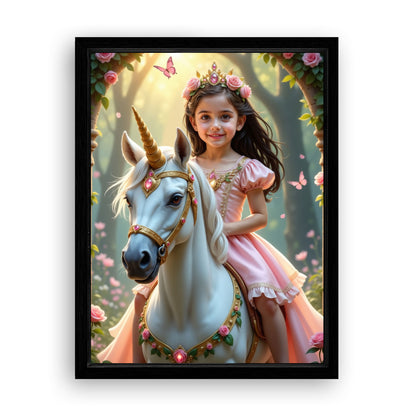 Make Your 12x16 Inches 'The Enchanted Unicorn Princess ' Canvas Even More Special, Add a Beautiful Premium Frame & Make It Truly Gift-Ready!