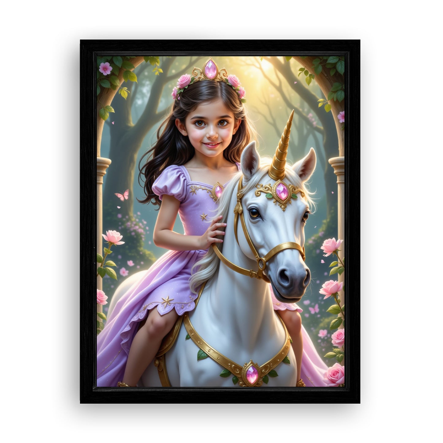 Make Your 18x24 Inches 'The Lavender Unicorn Princess' Canvas Even More Special, Add a Beautiful Premium Frame & Make It Truly Gift-Ready!