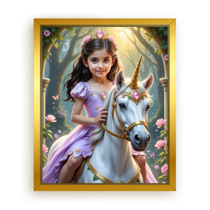 Make Your 10x08 Inches 'The Lavender Unicorn Princess' Canvas Even More Special, Add a Beautiful Premium Frame & Make It Truly Gift-Ready!