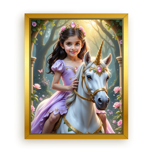 Make Your 16x20 Inches 'The Lavender Unicorn Princess' Canvas Even More Special, Add a Beautiful Premium Frame & Make It Truly Gift-Ready!