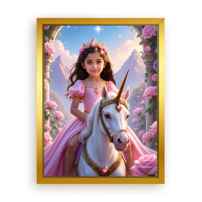 Save 33% When You Add A Frame To Your 12x16 'The Majestic Blossom Unicorn Princess' Canvas Now