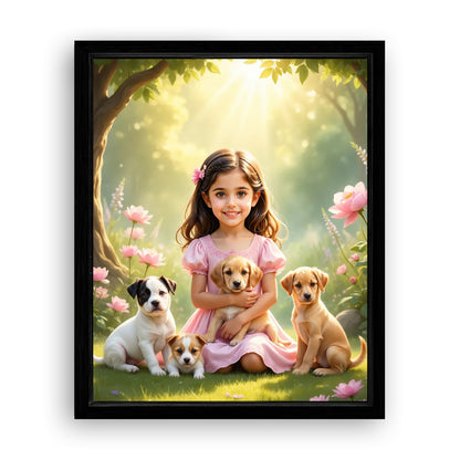 Save 33% When You Add A Frame To Your 16x20 'The Best Buds' Canvas Now