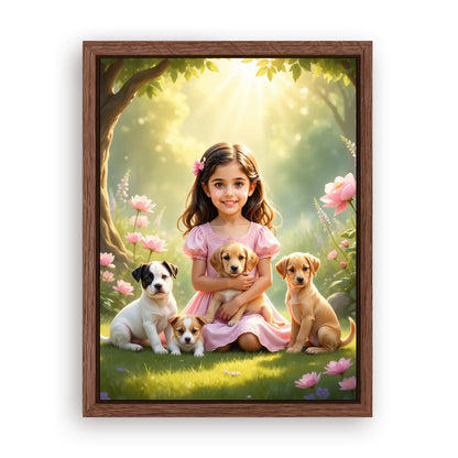 Save 33% When You Add A Frame To Your 12x16 'The Best Buds' Canvas Now