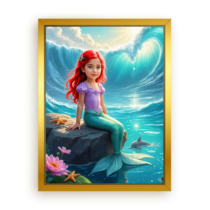 Save 33% When You Add A Frame To Your 18x24 'The Dolphin Princess' Canvas Now