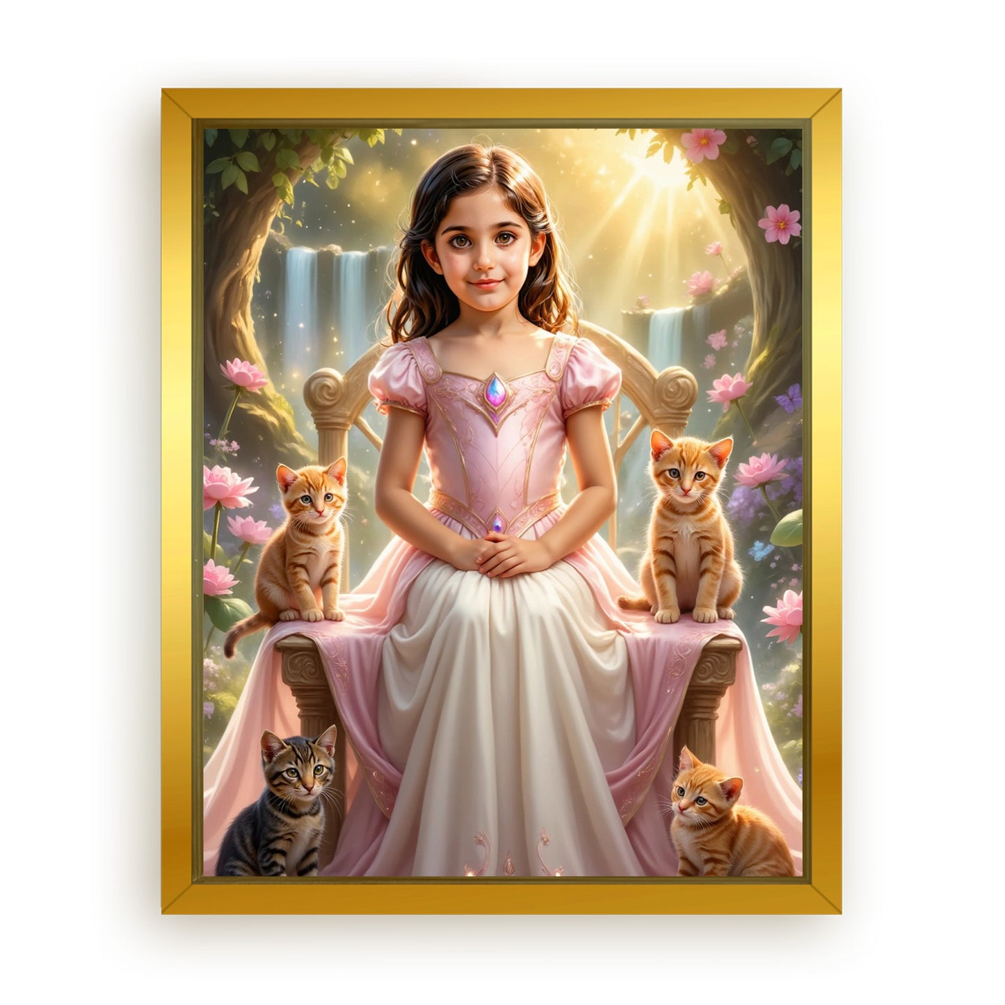 Save 33% When You Add A Frame To Your 16x20 'The Kitty Princess' Canvas Now