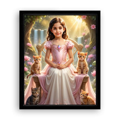 Save 33% When You Add A Frame To Your 10x08 'The Kitty Princess' Canvas Now