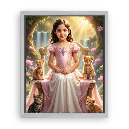 Save 33% When You Add A Frame To Your 10x08 'The Kitty Princess' Canvas Now