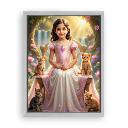 Save 33% When You Add A Frame To Your 18x24 'The Kitty Princess' Canvas Now
