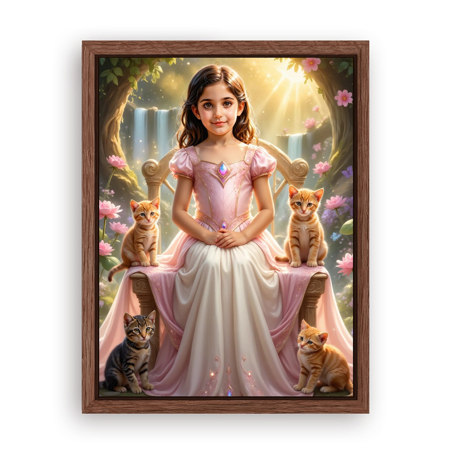 Save 33% When You Add A Frame To Your 12x16 'The Kitty Princess' Canvas Now