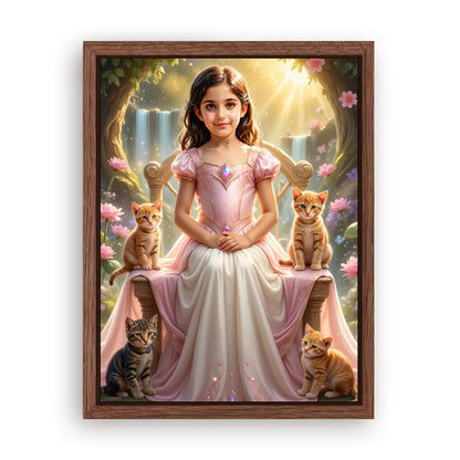 Save 33% When You Add A Frame To Your 18x24 'The Kitty Princess' Canvas Now