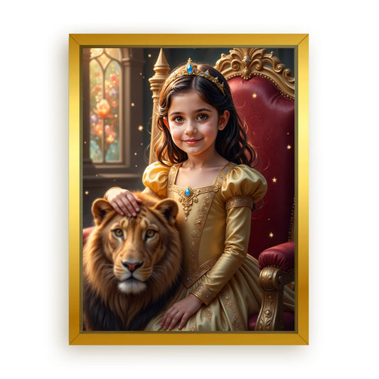 Save 33% When You Add A Frame To Your 12x16 'The Lionheart Princess' Canvas Now