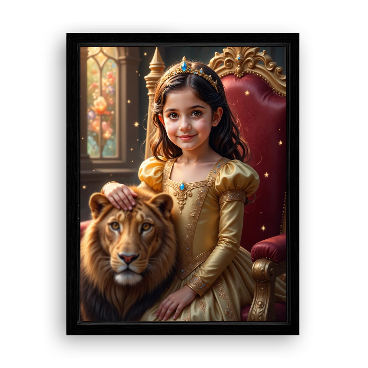 Save 33% When You Add A Frame To Your 12x16 'The Lionheart Princess' Canvas Now