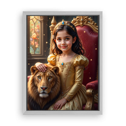 Save 33% When You Add A Frame To Your 18x24 'The Lionheart Princess' Canvas Now