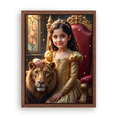 Save 33% When You Add A Frame To Your 18x24 'The Lionheart Princess' Canvas Now