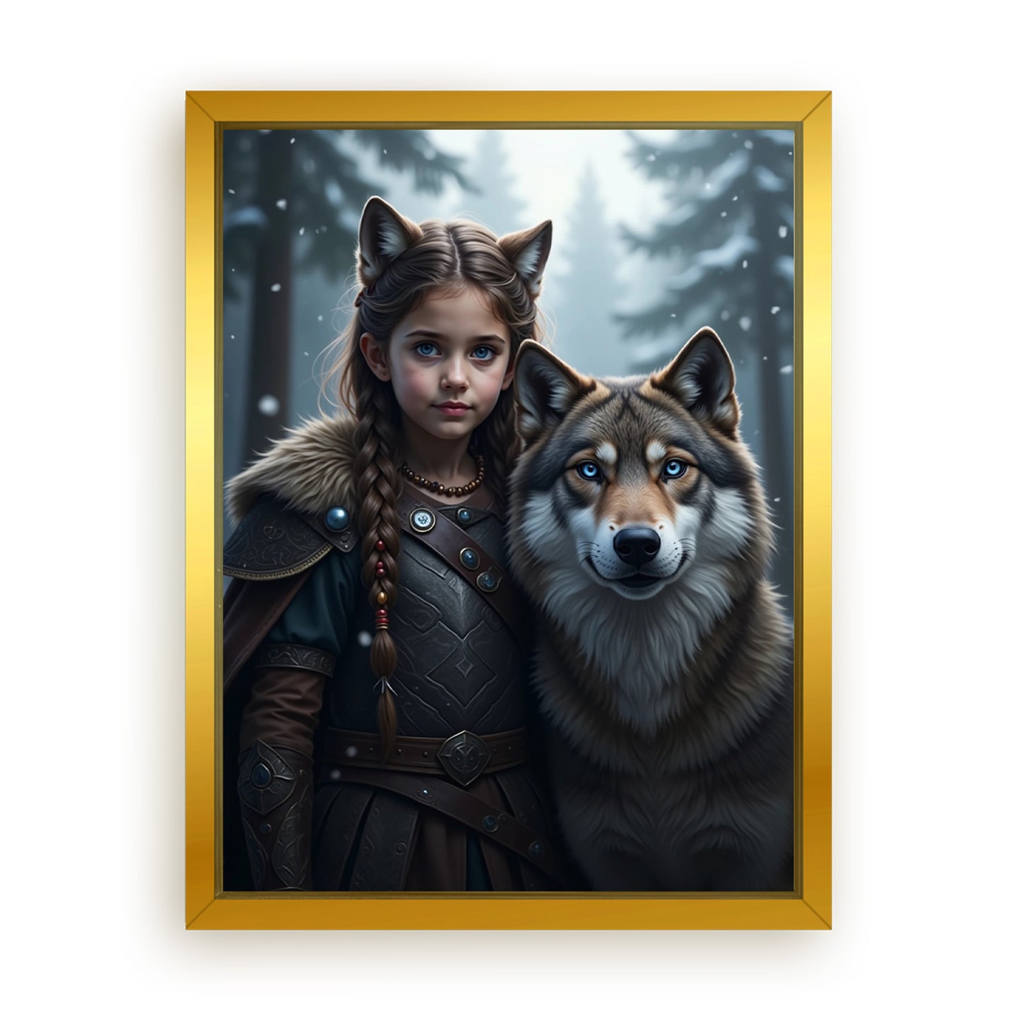Save 33% When You Add A Frame To Your 12x16 'The Winter Huntress' Canvas Now