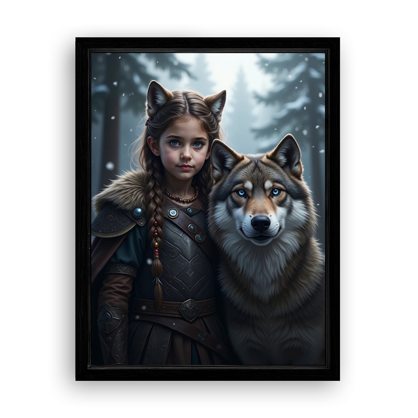 Save 33% When You Add A Frame To Your 12x16 'The Winter Huntress' Canvas Now