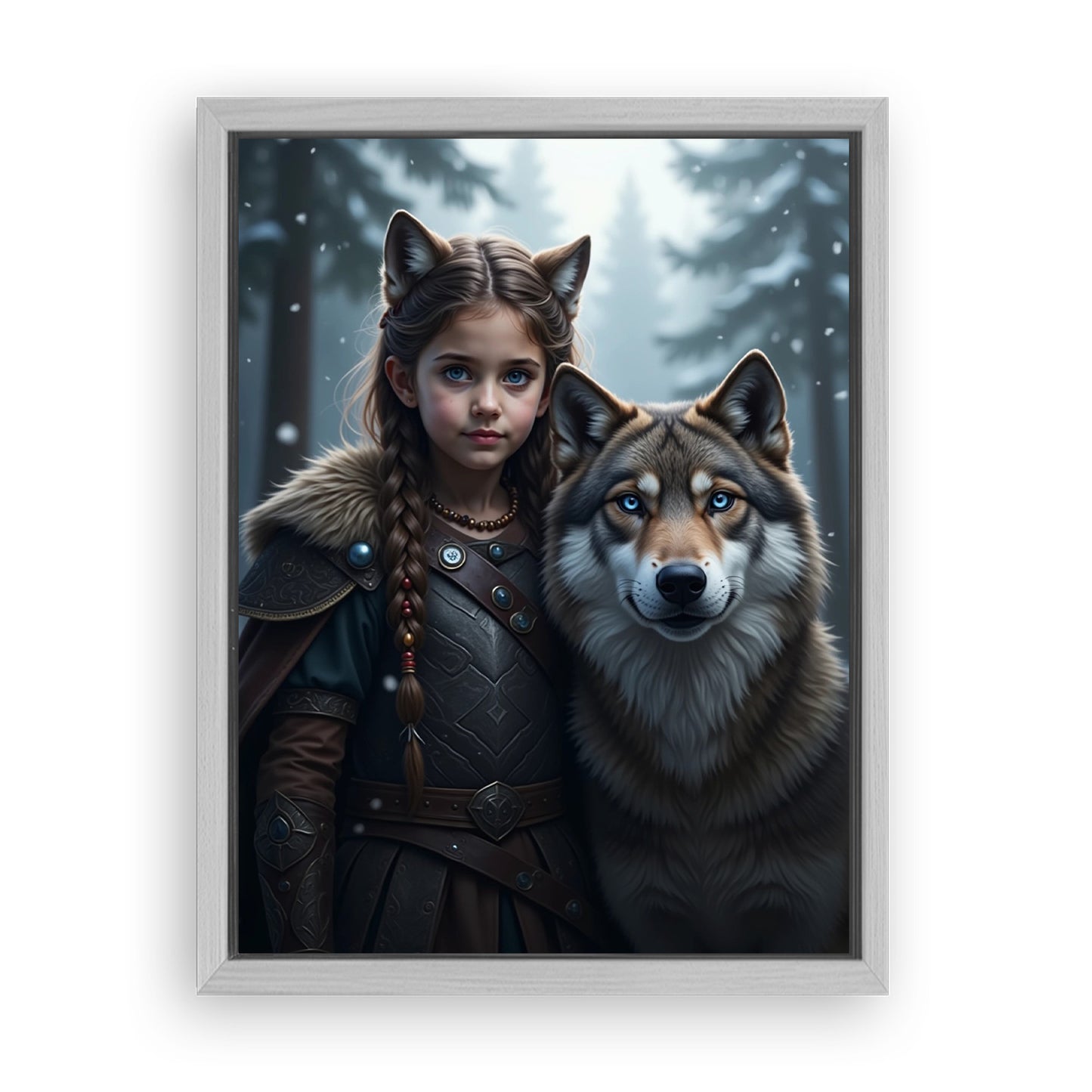 Save 33% When You Add A Frame To Your 12x16 'The Winter Huntress' Canvas Now