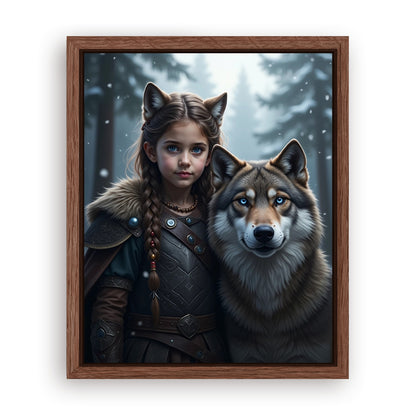 Save 33% When You Add A Frame To Your 10x08 'The Winter Huntress' Canvas Now