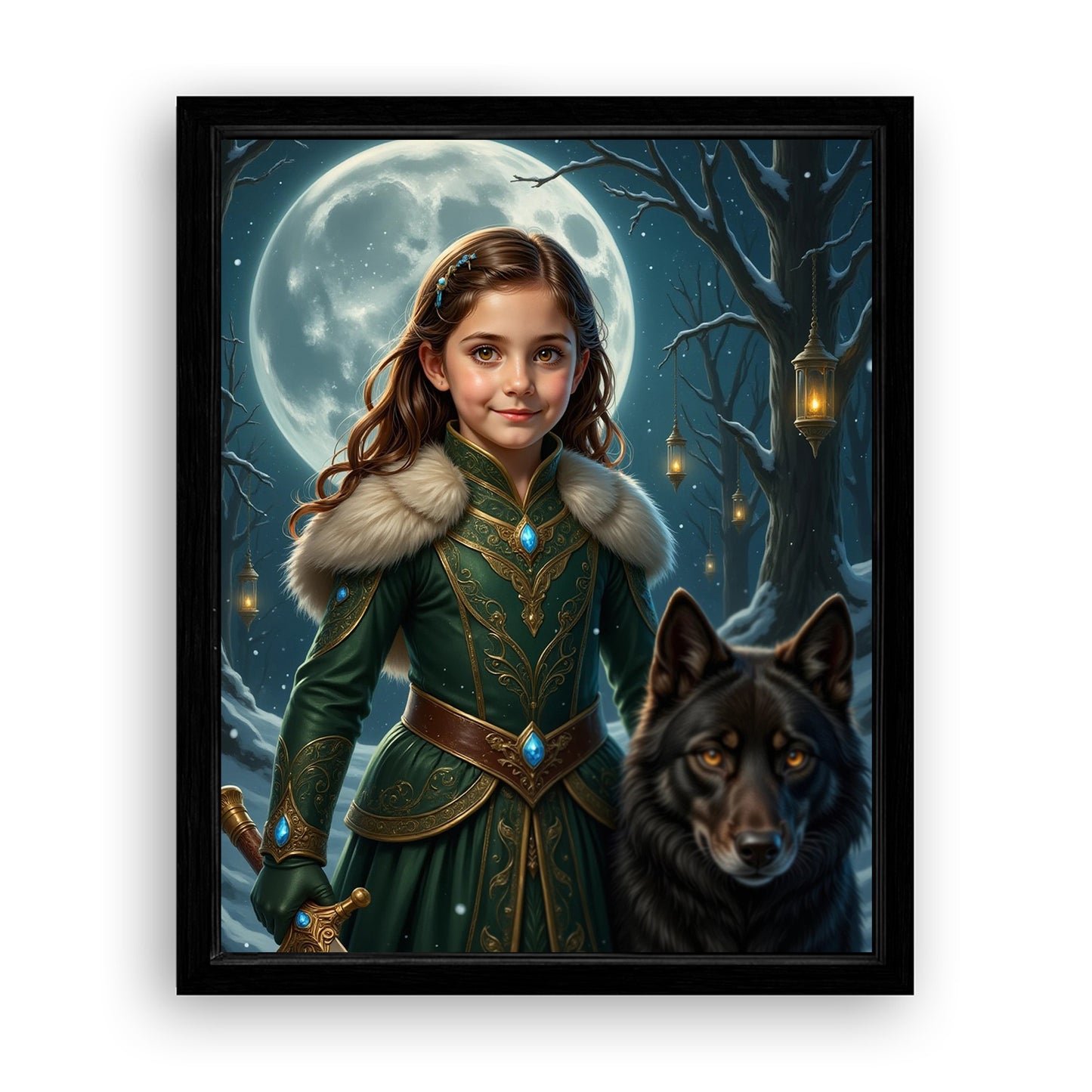 Make Your 10x08 Inches 'The Wolf Princess' Canvas Even More Special, Add a Beautiful Premium Frame & Make It Truly Gift-Ready!
