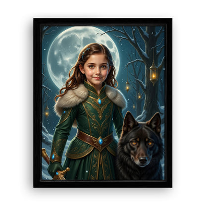 Make Your 16x20 Inches 'The Wolf Princess' Canvas Even More Special, Add a Beautiful Premium Frame & Make It Truly Gift-Ready!