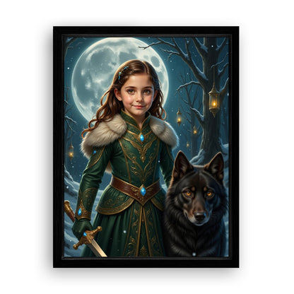 Make Your 12x16 Inches 'The Wolf Princess' Canvas Even More Special, Add a Beautiful Premium Frame & Make It Truly Gift-Ready!