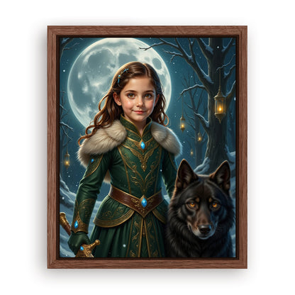 Make Your 10x08 Inches 'The Wolf Princess' Canvas Even More Special, Add a Beautiful Premium Frame & Make It Truly Gift-Ready!