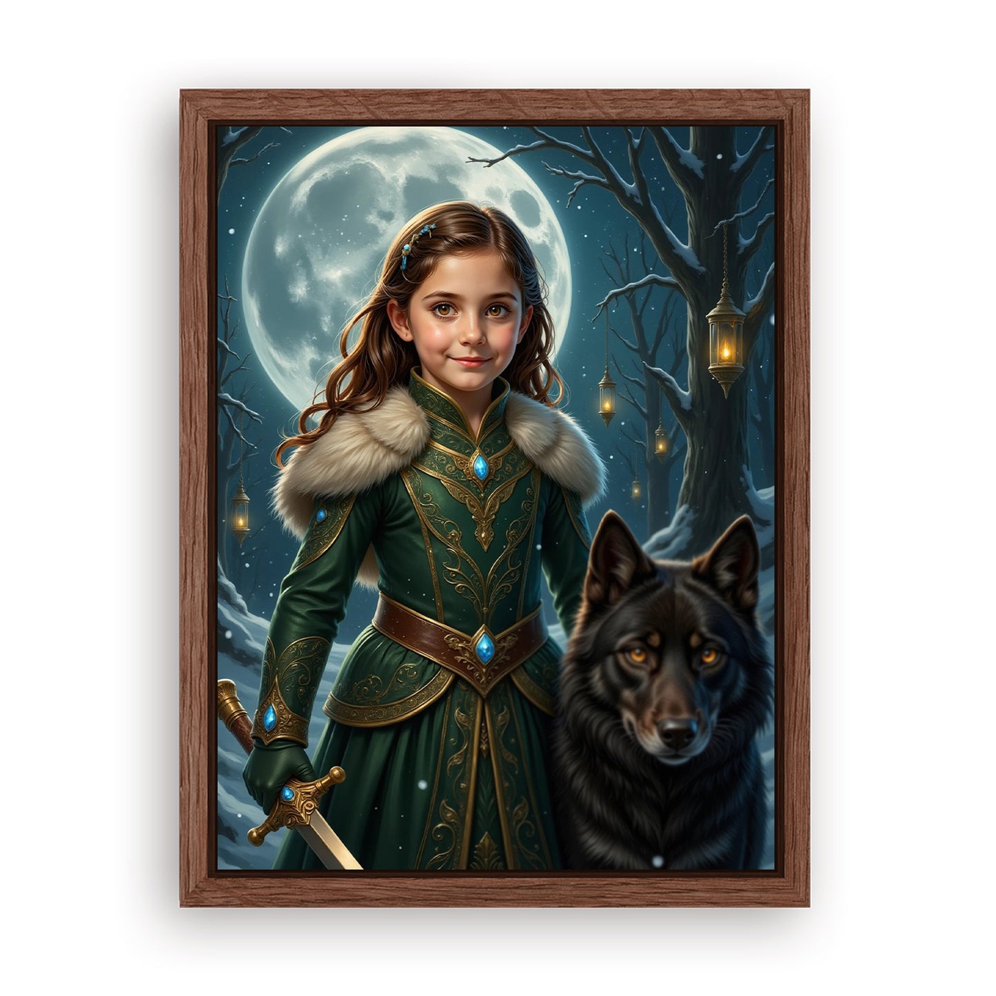 Make Your 18x24 Inches 'The Wolf Princess' Canvas Even More Special, Add a Beautiful Premium Frame & Make It Truly Gift-Ready!