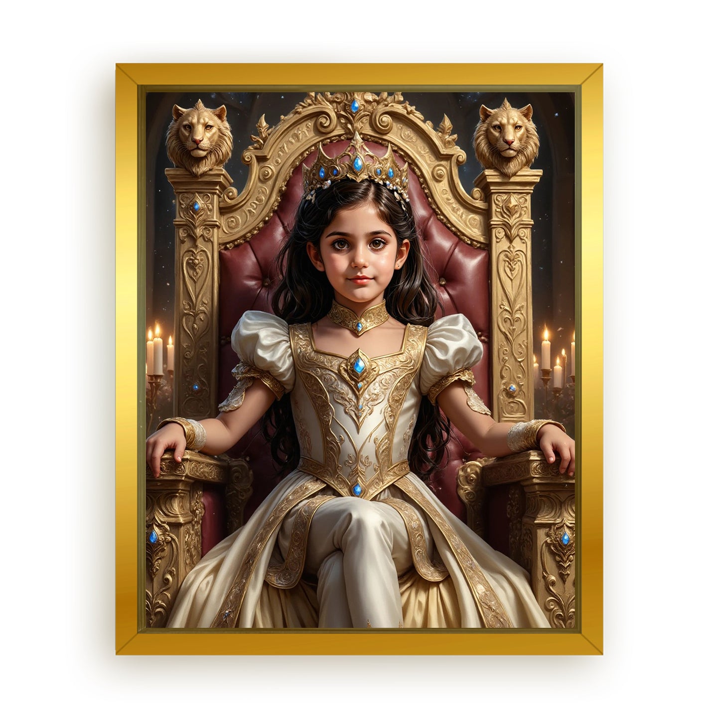 Make Your 10x08 Inches 'The Lionheart Queen' Canvas Even More Special, Add a Beautiful Premium Frame & Make It Truly Gift-Ready!