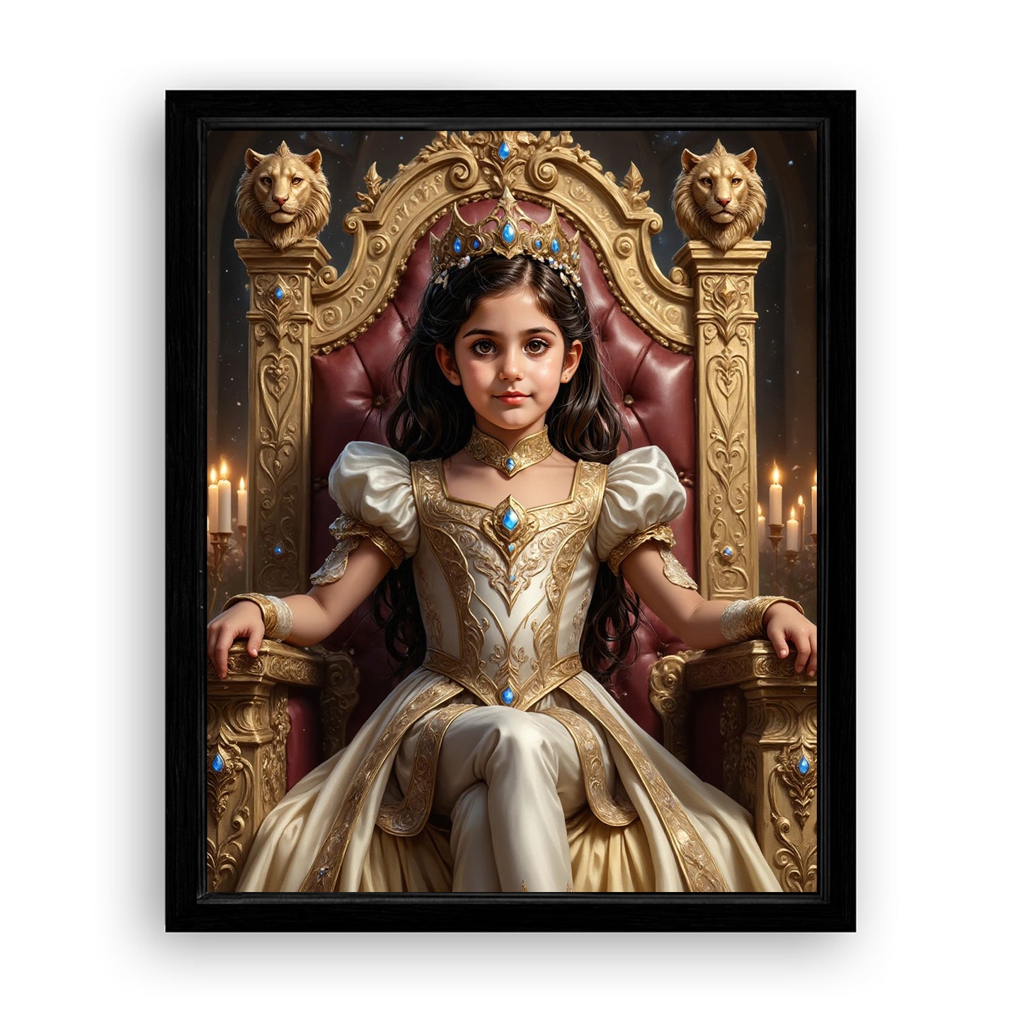 Make Your 10x08 Inches 'The Lionheart Queen' Canvas Even More Special, Add a Beautiful Premium Frame & Make It Truly Gift-Ready!