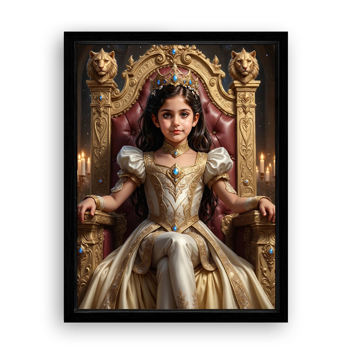 Make Your 12x16 Inches 'The Lionheart Queen' Canvas Even More Special, Add a Beautiful Premium Frame & Make It Truly Gift-Ready!