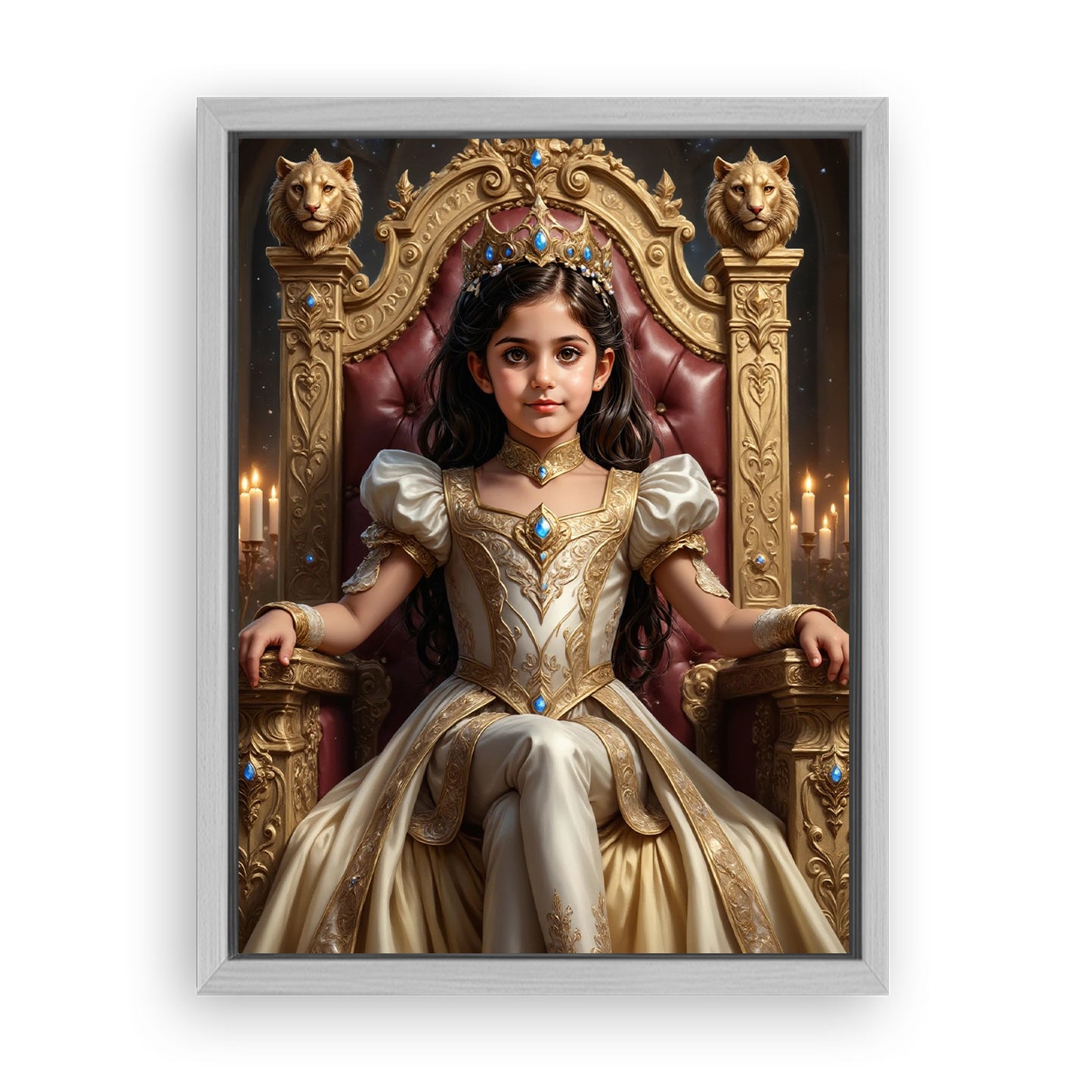 Make Your 12x16 Inches 'The Lionheart Queen' Canvas Even More Special, Add a Beautiful Premium Frame & Make It Truly Gift-Ready!
