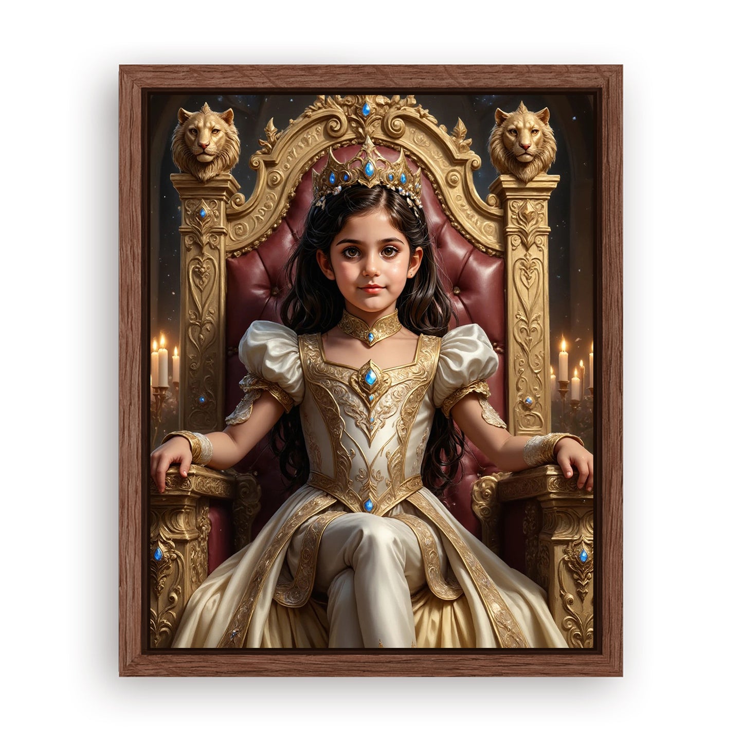 Make Your 10x08 Inches 'The Lionheart Queen' Canvas Even More Special, Add a Beautiful Premium Frame & Make It Truly Gift-Ready!