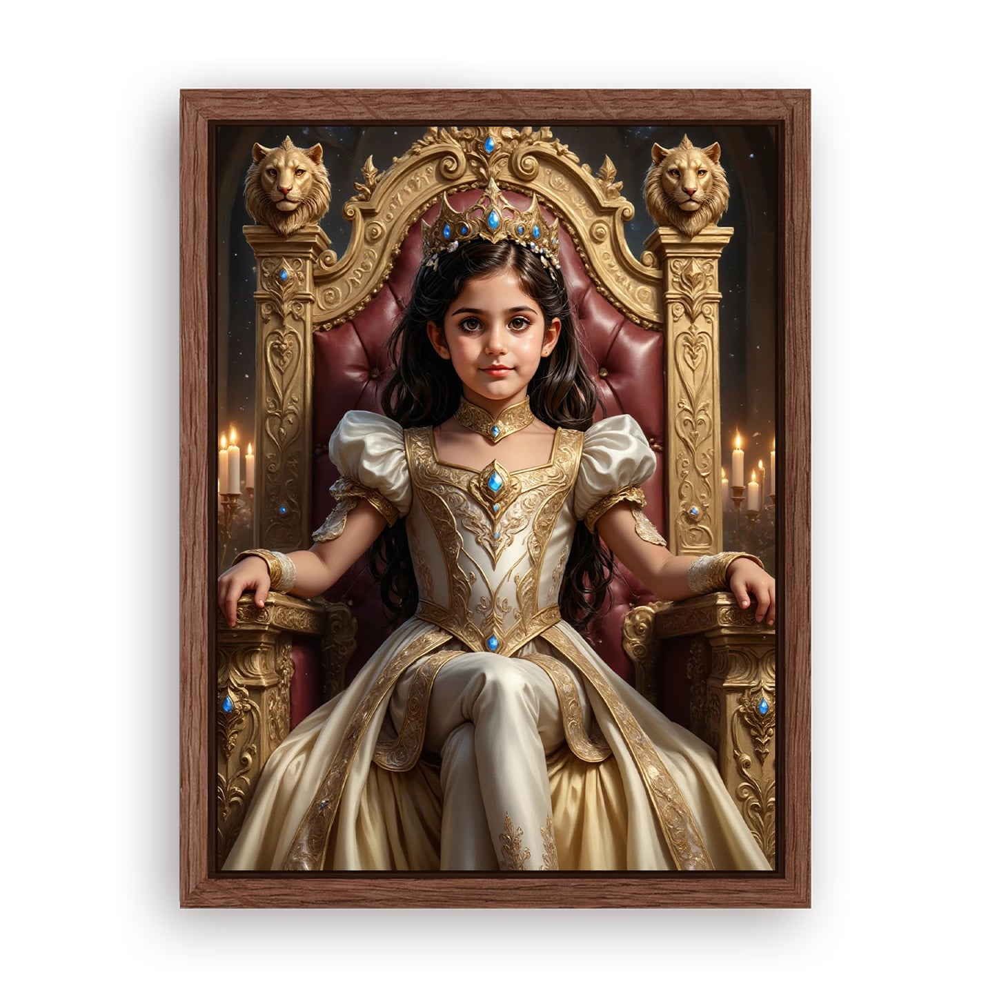 Make Your 12x16 Inches 'The Lionheart Queen' Canvas Even More Special, Add a Beautiful Premium Frame & Make It Truly Gift-Ready!