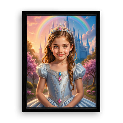 Save 33% When You Add A Frame To Your 12x16 'The Rainbow Princess' Canvas Now