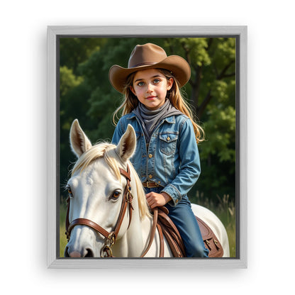 Save 33% When You Add A Frame To Your 16x20 'The Rodeo Princess' Canvas Now