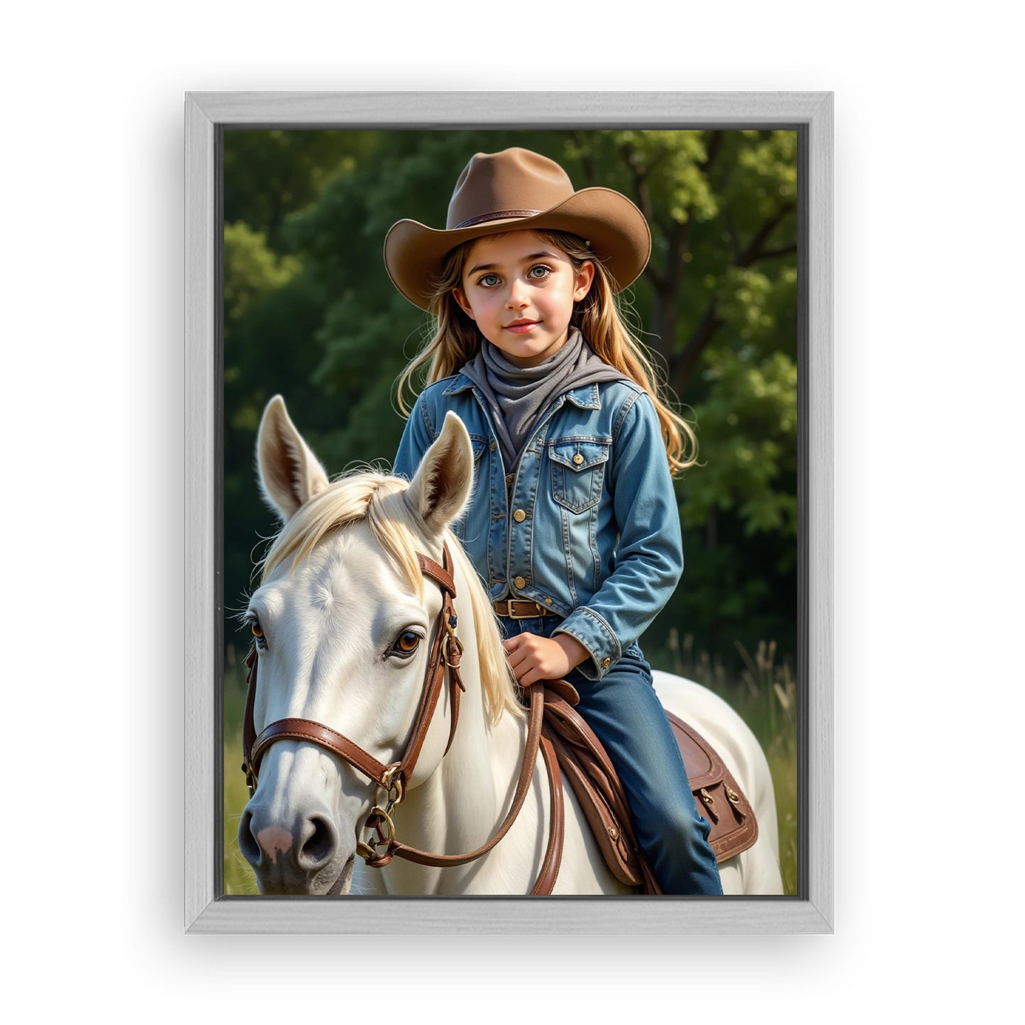 Save 33% When You Add A Frame To Your 18x24 'The Rodeo Princess' Canvas Now