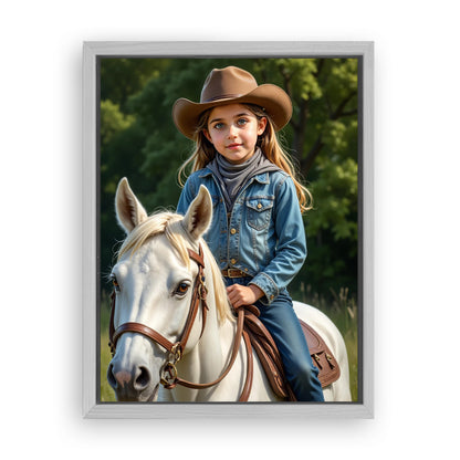 Save 33% When You Add A Frame To Your 18x24 'The Rodeo Princess' Canvas Now