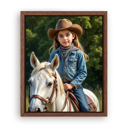 Save 33% When You Add A Frame To Your 16x20 'The Rodeo Princess' Canvas Now