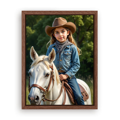 Save 33% When You Add A Frame To Your 18x24 'The Rodeo Princess' Canvas Now