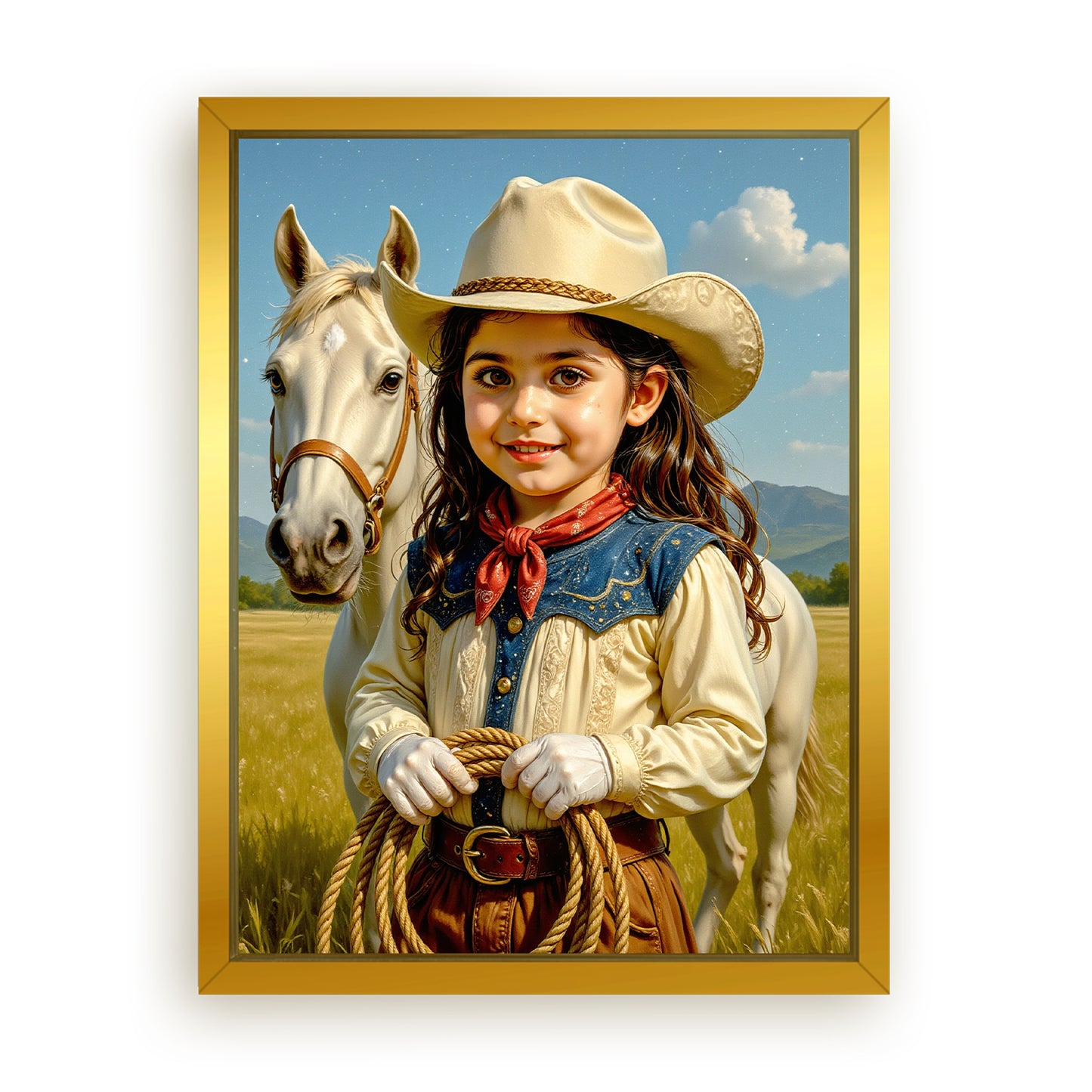 Make Your 12x16 Inches 'The Lasso Princess' Canvas Even More Special, Add a Beautiful Premium Frame & Make It Truly Gift-Ready!