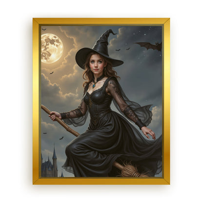Save 33% When You Add A Frame To Your 10x08 'The Poised Witch' Canvas Now