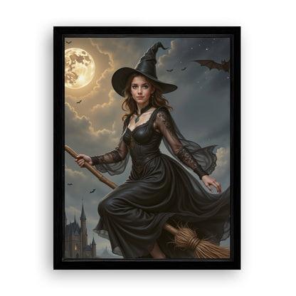 Save 33% When You Add A Frame To Your 12x16 'The Poised Witch' Canvas Now
