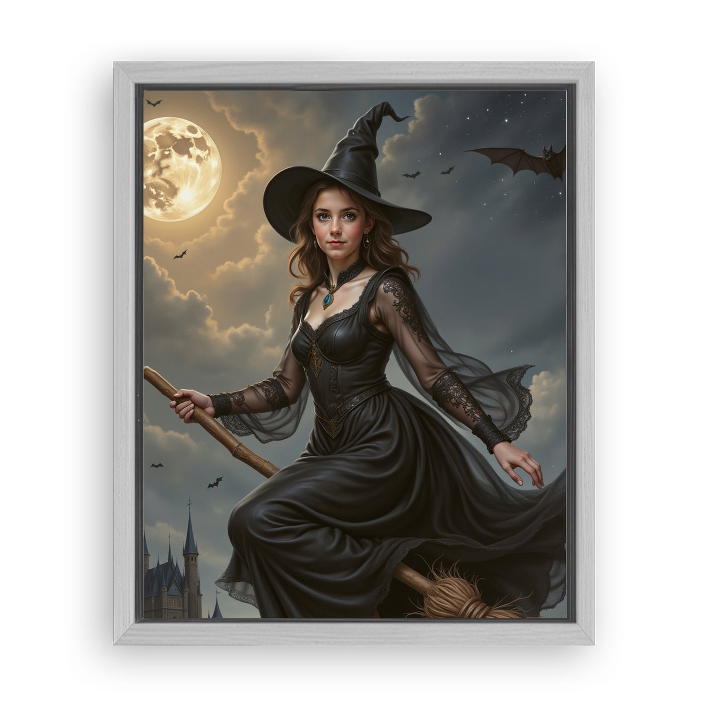 Save 33% When You Add A Frame To Your 16x20 'The Poised Witch' Canvas Now