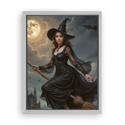 Save 33% When You Add A Frame To Your 12x16 'The Poised Witch' Canvas Now
