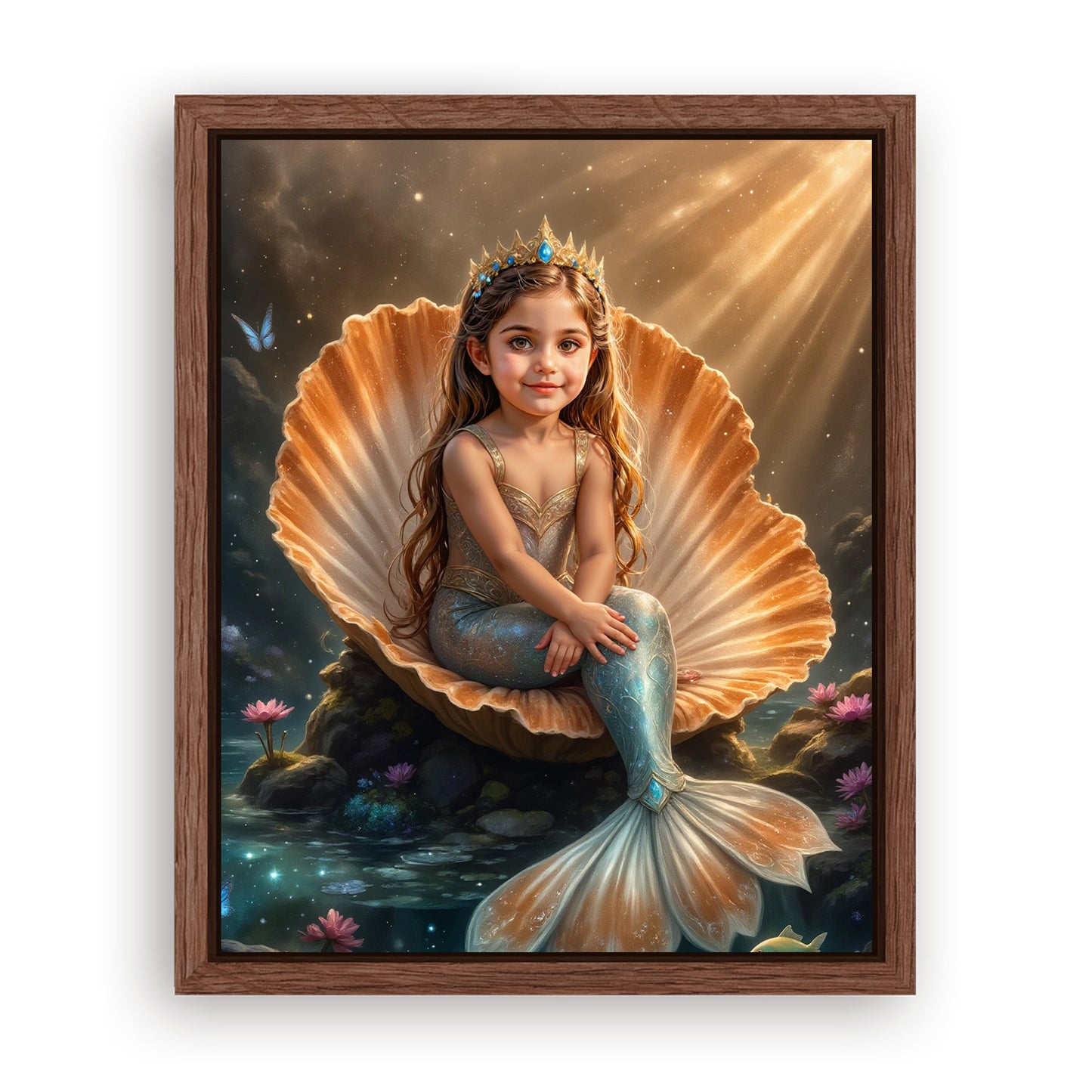 Save 33% When You Add A Frame To Your 16x20 'The Seashell Princess' Canvas Now