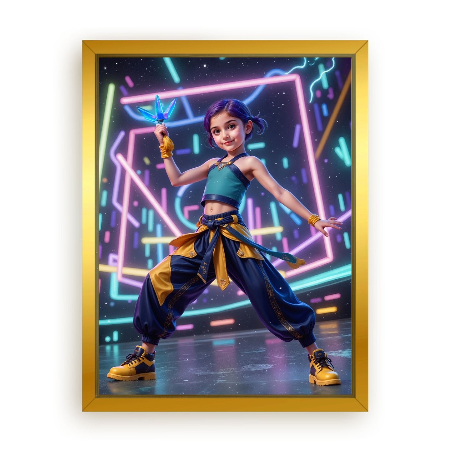 Save 33% When You Add A Frame To Your 18x24 'K-pop Aqua Hex' Canvas Now