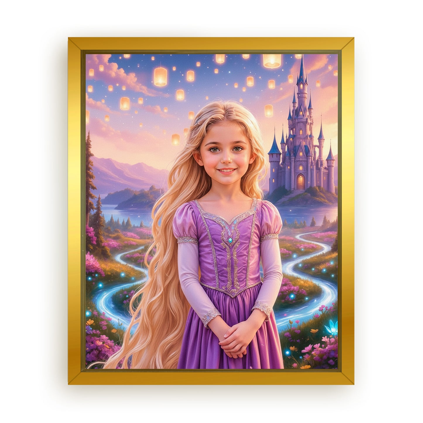 Save 33% When You Add A Frame To Your 10x08 'The Golden Hair princess' Canvas Now