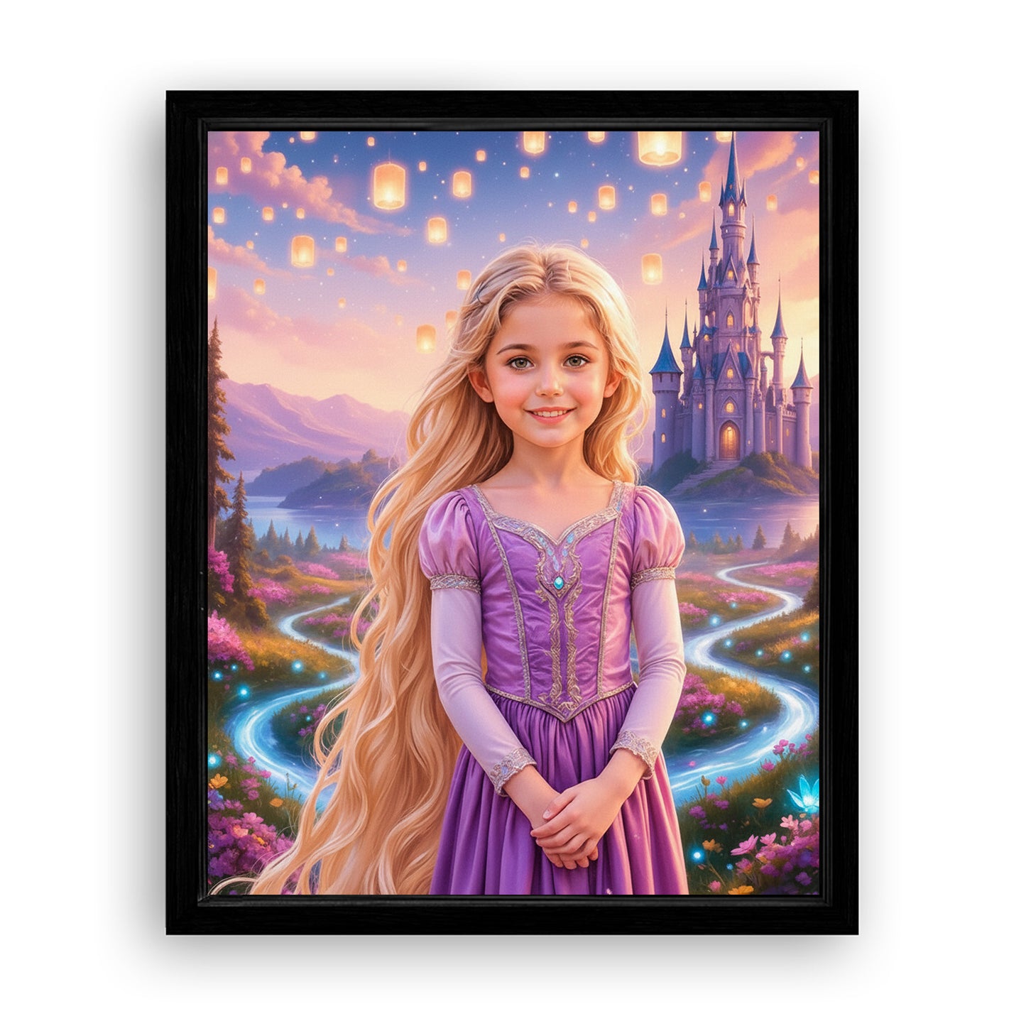 Save 33% When You Add A Frame To Your 16x20 'The Golden Hair princess' Canvas Now